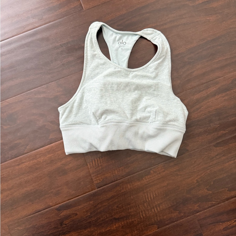 Alo Light Gray Racerback Sports Bra
